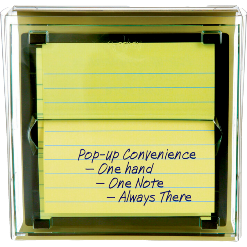 Post-it® Pop-up Notes Dispenser 5-3/4" x 5" Black with Clear Top