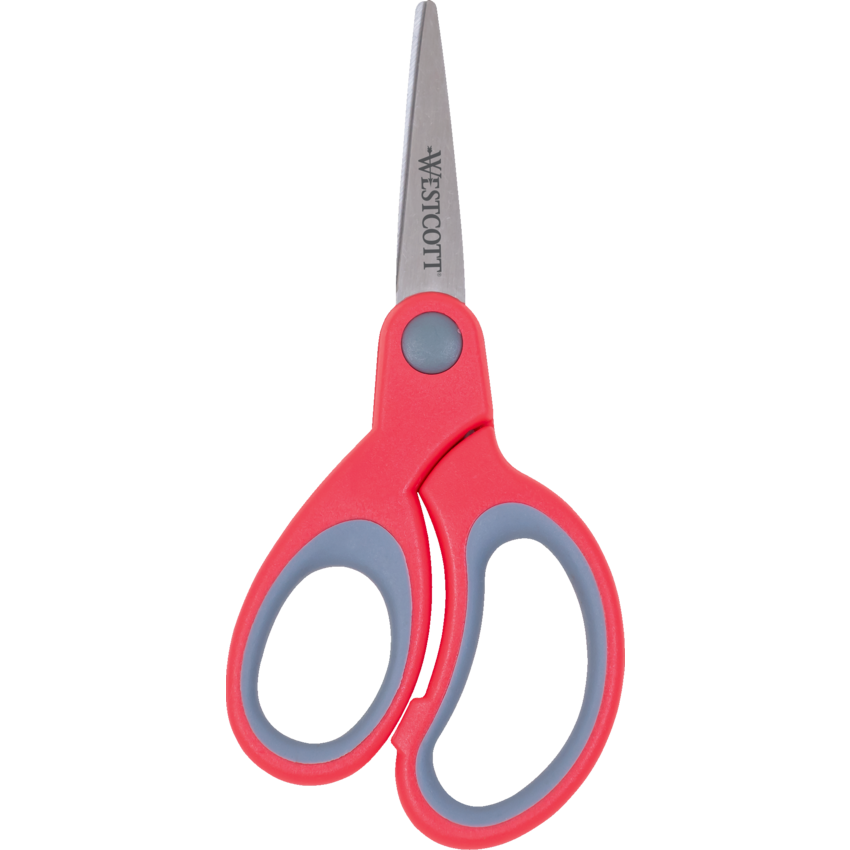 Westcott® Soft Grip Lefty Scissors 5" Pointed tip Red