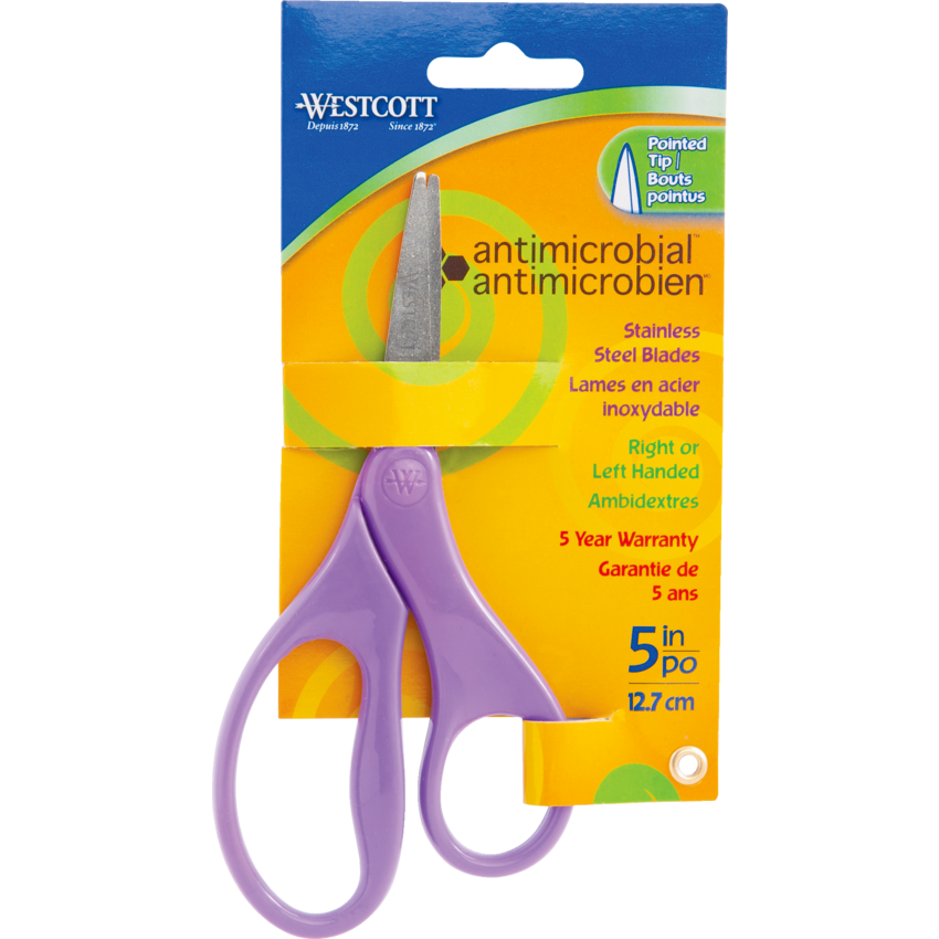 Westcott® Antimicrobial Hard Handle Scissors 5" Purple