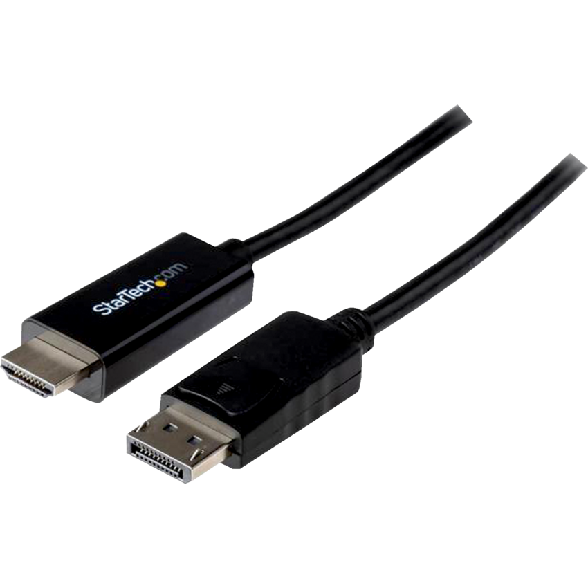 StarTech DisplayPort To HDMI Converter Cable 4K 6 ft Black