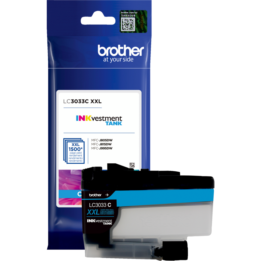 Brother INKvestment Inkjet Cartridge #LC3033C XXL Super High Yield Cyan