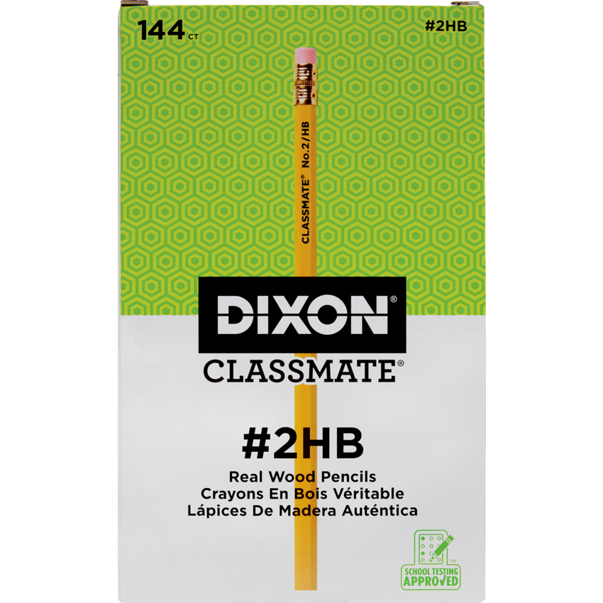 Dixon® Classmate® Pencils HB with Eraser 144/box