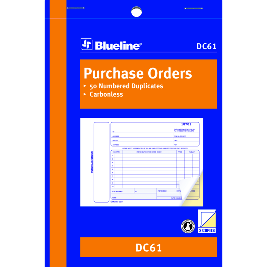 Blueline® Carbonless Purchase Orders 2-part 5-3/8x8" English