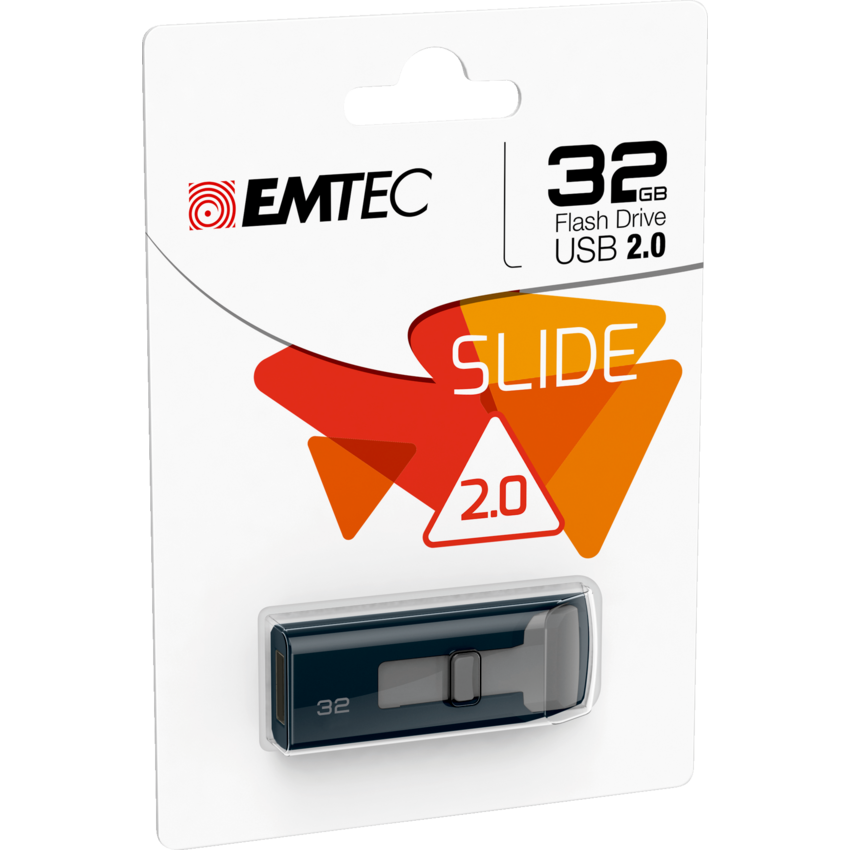 Emtec™ Slide USB 2.0 Flash Drive 32 GB Black