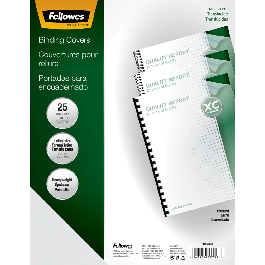 Fellowes® Futura™ Presentation Covers Frosted 25/pkg