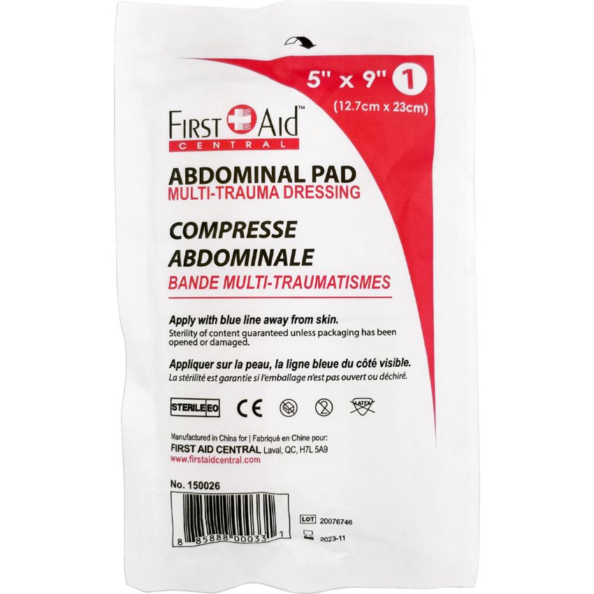 First Aid Central® Abdominal Pad 5" x 9