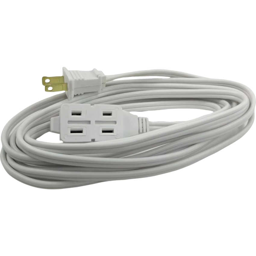 Exponent® Extension Cord 3 outlets 6' White
