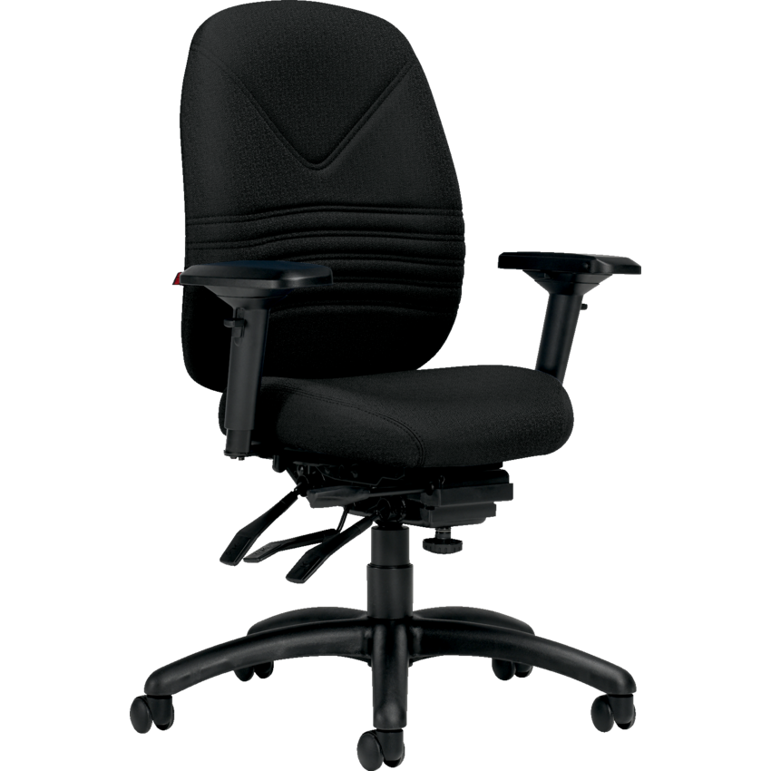 Basics® Chevron Ultra™ Medium Back Petite Seat Multi-Tilter Chair Fusion Fabric Carbon