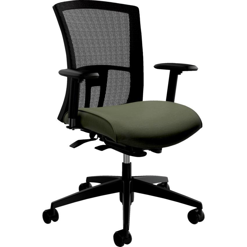 Global® Vion™ Weight Sensing Synchro-Tilter Chair Medium Back Urban Fabric Green Grass