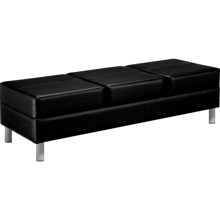 Global® Citi™ Three-Seater Bench Vinyl California Black