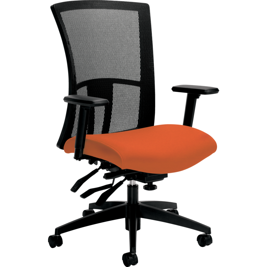 Global® Vion™ Multi-Tilter Chair High Back Fusion Fabric Tangerine
