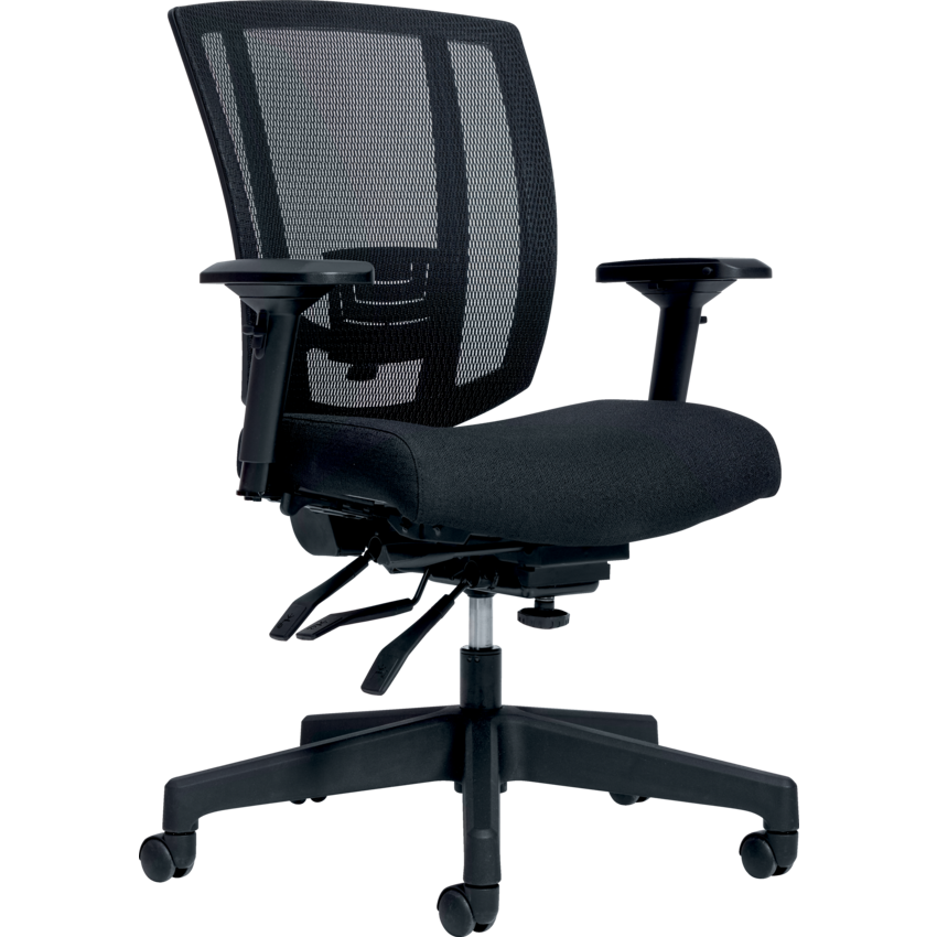 Offices to Go® Avro 350M Medium Back Heavy Duty Multi-Tilter Chair Carbon
