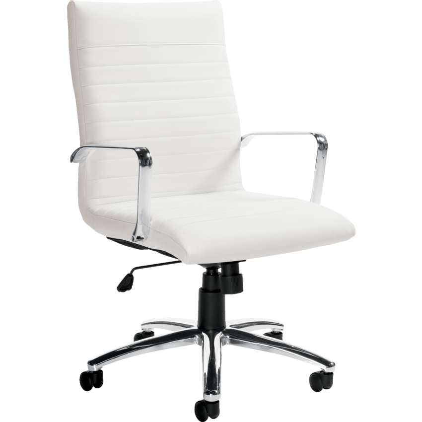 Offices to Go® Ultra Tilter Chair High Back Bonded Leather Luxhide White