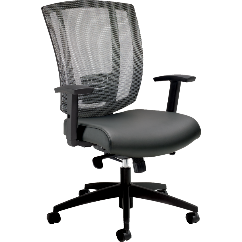 Offices To Go™ Avro Synchro Tilter Chair Luxhide Charcoal