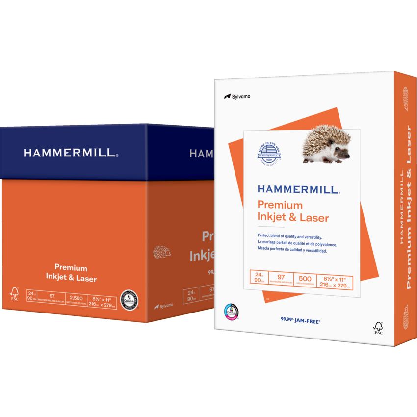 Hammermill® Premium Laser & Inkjet Paper Letter White 500/pkg