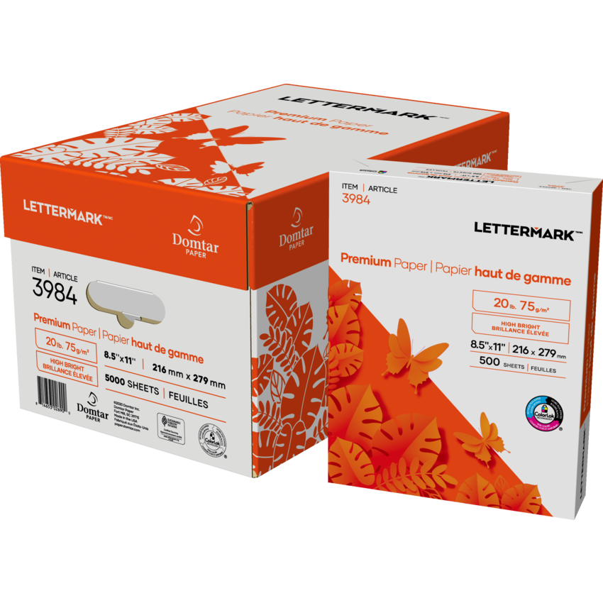 Domtar Lettermark™ Premium Paper 96B 20lb 8-1/2" x 11" 500/pkg