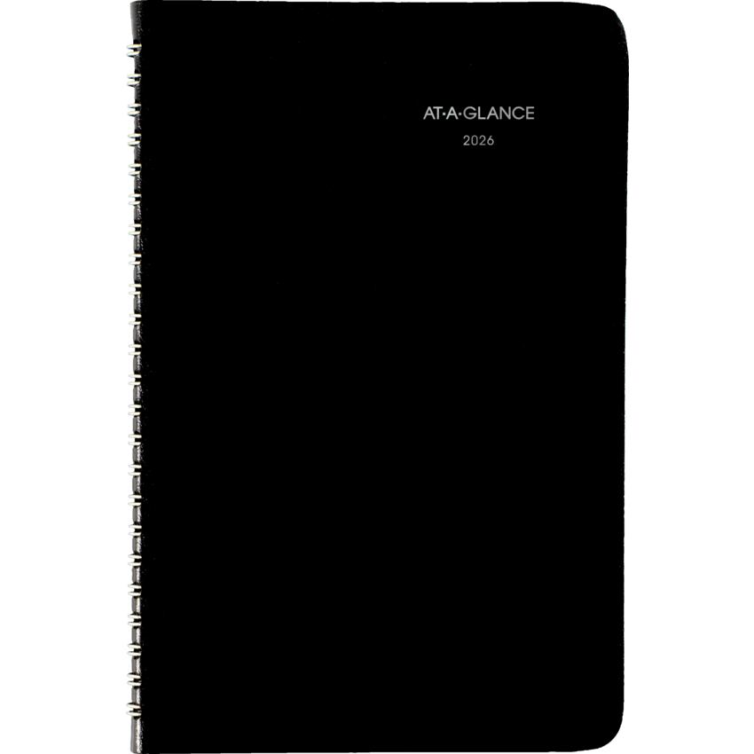 AT-A-GLANCE® Weekly Desk Diary 8-3/16” x 5-1/2” Bilingual Black