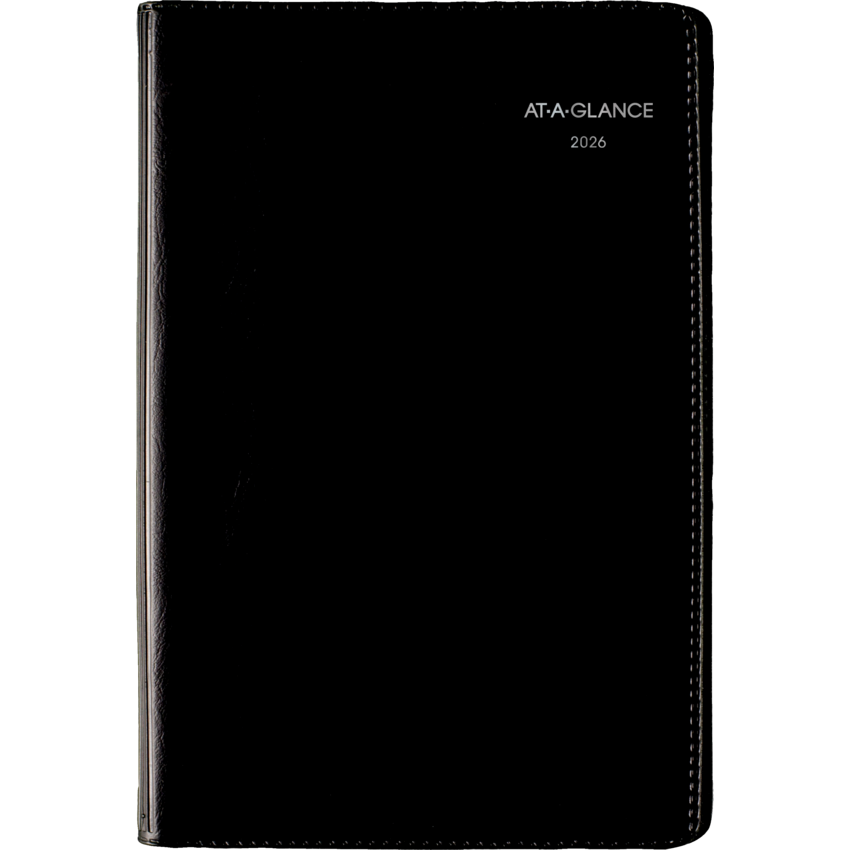 AT-A-GLANCE® Weekly Desk Diary 6" x 3-3/4" Bilingual Black