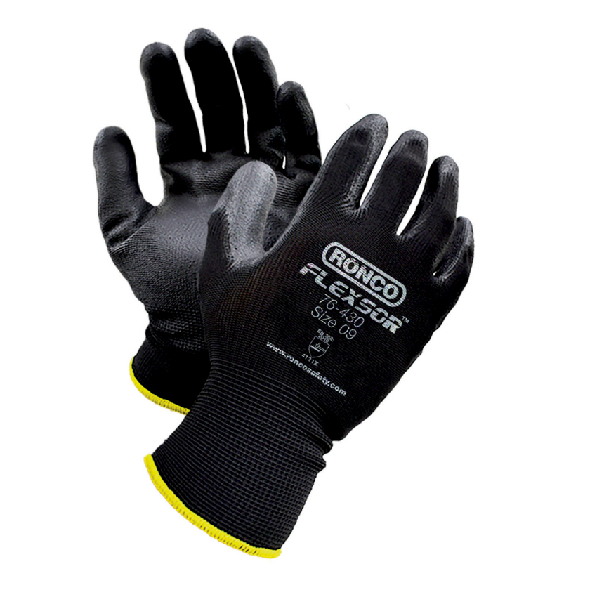 RONCO Flexsor™ Nitrile Palm Coated Gloves Large 12/pkg