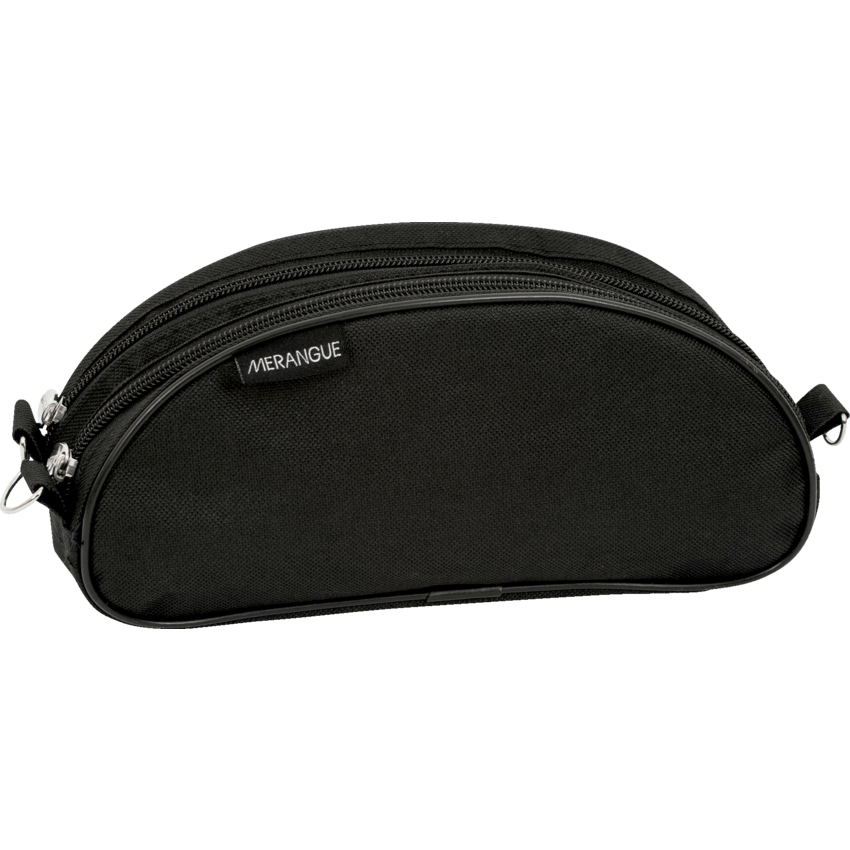 Merangue Nylon Double Zipper Pencil Case Black