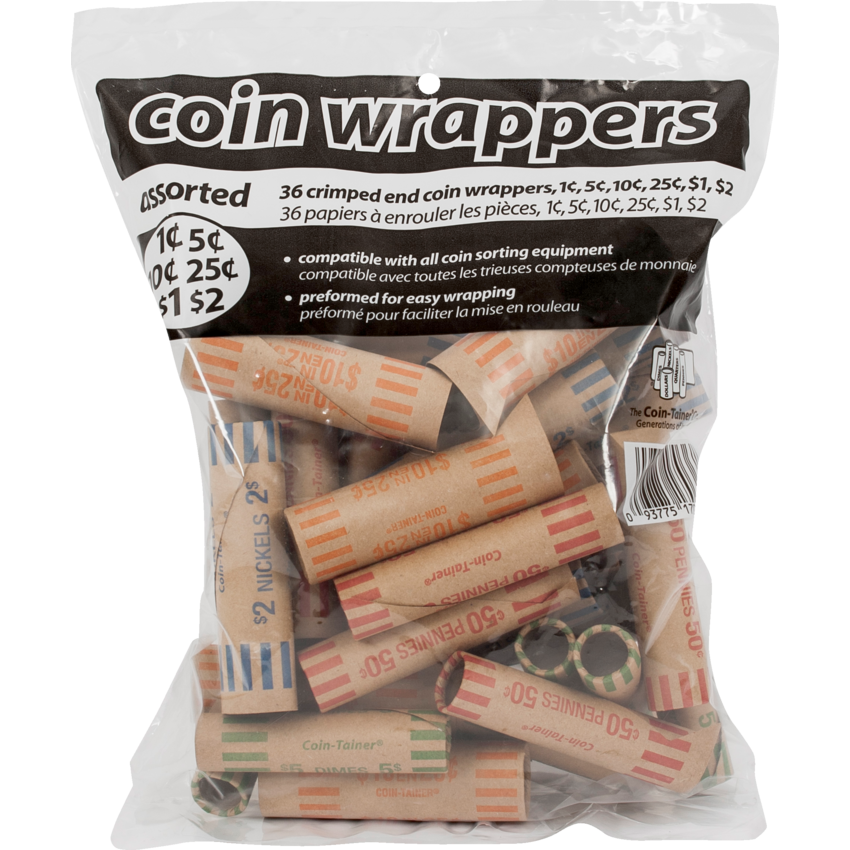 Merangue The Coin-Tainer® Coin Wrappers Assorted 36/pkg