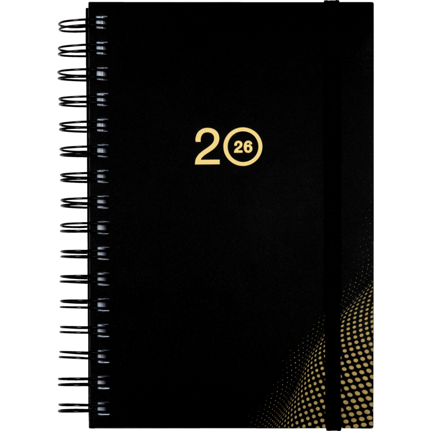 Basics® Daily Diary Flexible Cover 8" x 5" Bilingual Black