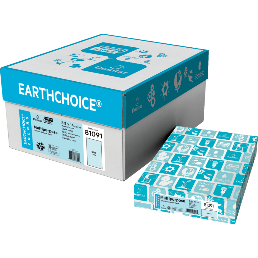 Domtar EarthChoice® Colors Multipurpose Coloured Paper Legal Blue 500/pkg