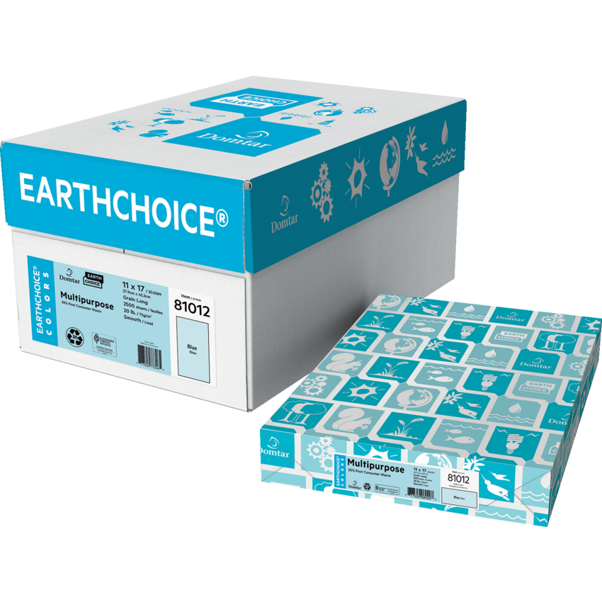 Domtar EarthChoice® Colors Multipurpose Coloured Paper 11" x 17" Blue 500/pkg