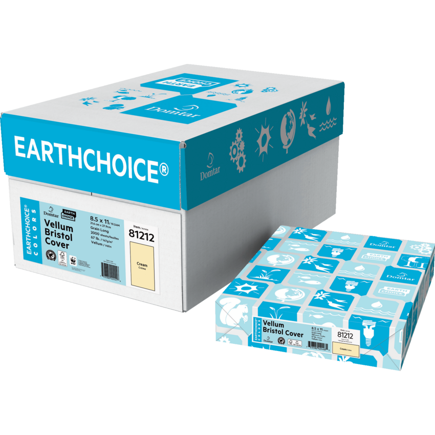 Domtar EarthChoice® Colors Vellum Bristol Cover Stock 67 lb Letter Cream 250/pkg