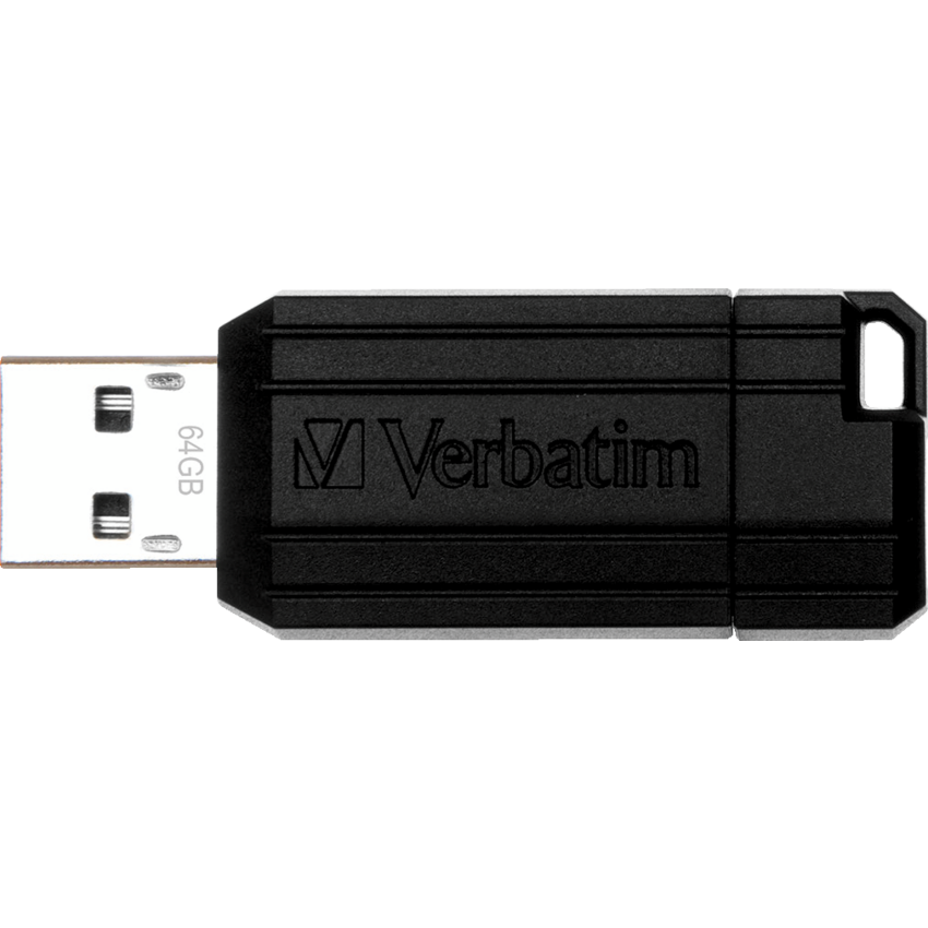 Verbatim® PinStripe USB 2.0 Drive 64 GB Black