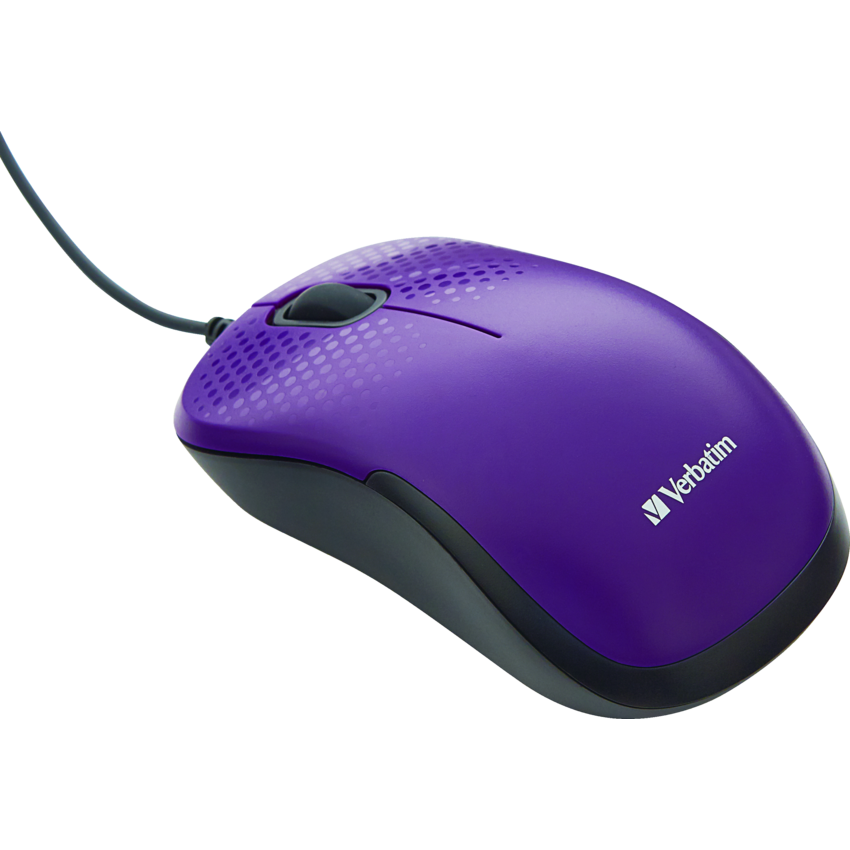 Verbatim® Silent Corded Optical Mouse Purple