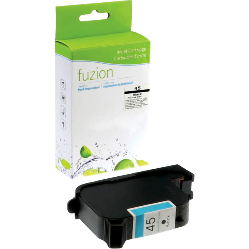 fuzion™ Remanufactured Inkjet Cartridges (HP 45) Black