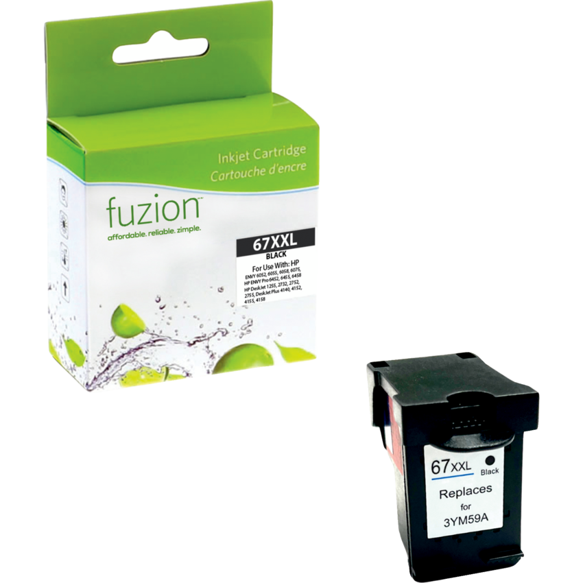 fuzion™ Remanufactured Inkjet Cartridges (HP 67XXL) Black