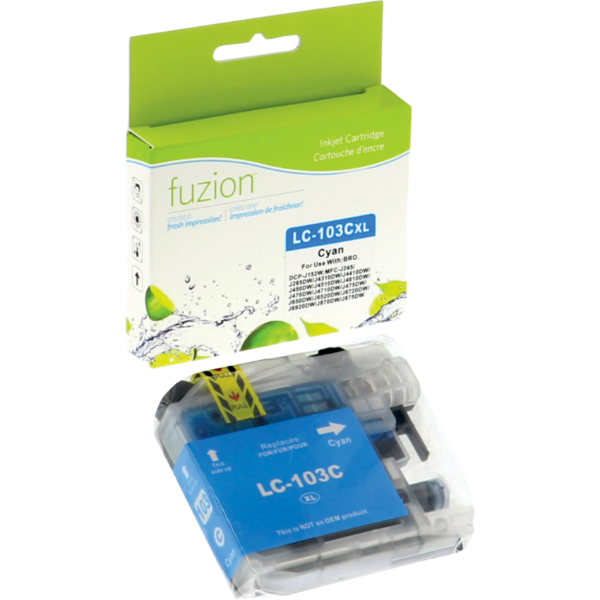fuzion™ Compatible Inkjet Cartridge (Bro LC103C, LC 103 C, LC 103BC) Cyan