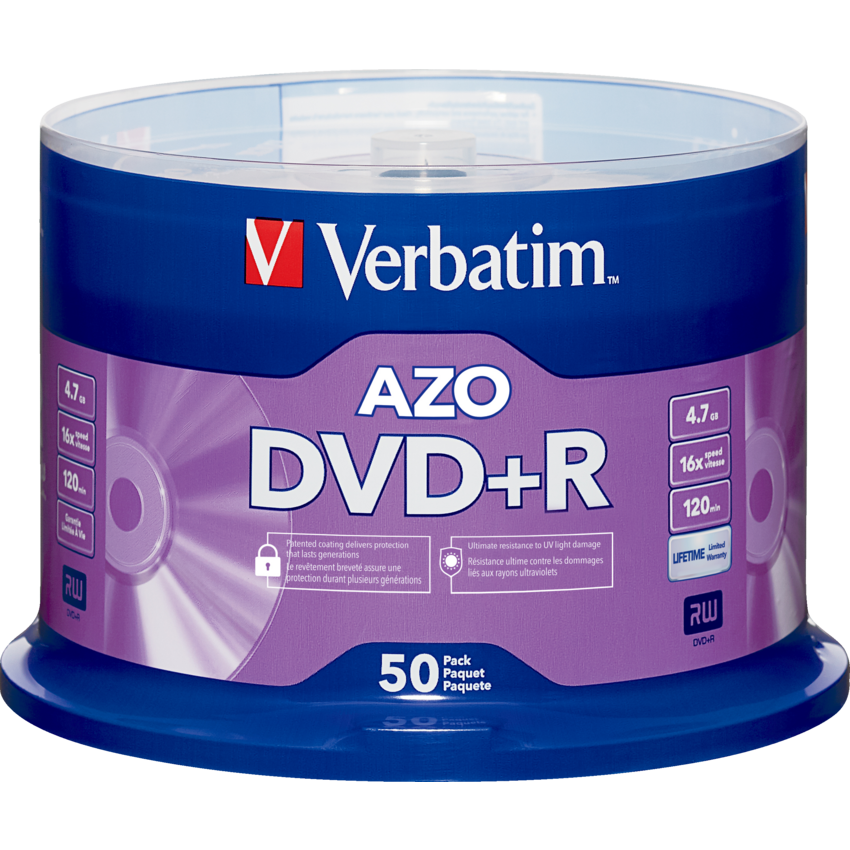 Verbatim® DVD+Rs 16X 4.7 GB 50/spindle