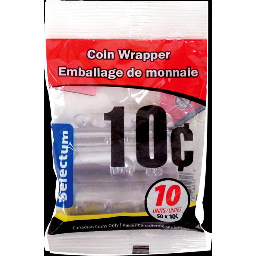 Selectum Plastic Coin Wrappers 10¢ 10/pkg